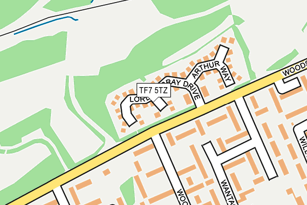TF7 5TZ map - OS OpenMap – Local (Ordnance Survey) TF7 5TZ map - OS OpenMap – Local (Ordnance Survey)