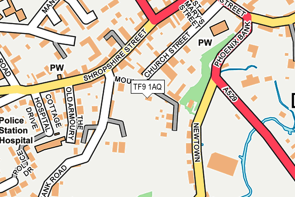 TF9 1AQ map - OS OpenMap – Local (Ordnance Survey) TF9 1AQ map - OS OpenMap – Local (Ordnance Survey)