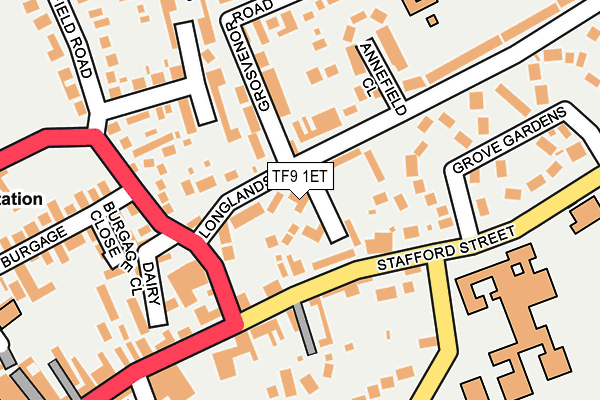 TF9 1ET map - OS OpenMap – Local (Ordnance Survey) TF9 1ET map - OS OpenMap – Local (Ordnance Survey)