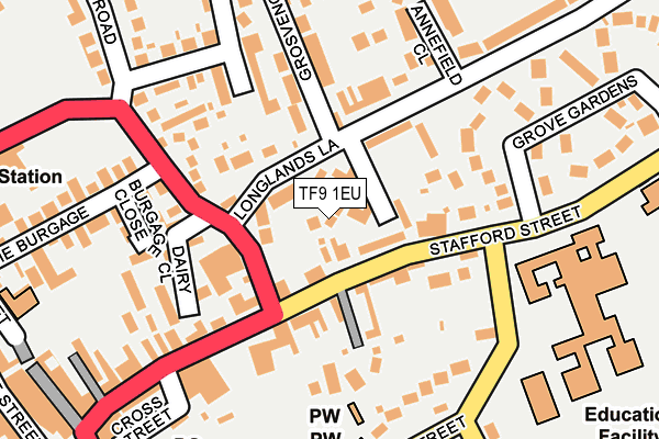 TF9 1EU map - OS OpenMap – Local (Ordnance Survey) TF9 1EU map - OS OpenMap – Local (Ordnance Survey)