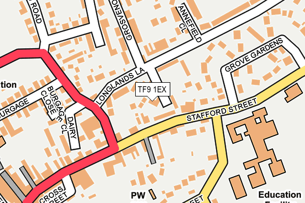 TF9 1EX map - OS OpenMap – Local (Ordnance Survey) TF9 1EX map - OS OpenMap – Local (Ordnance Survey)