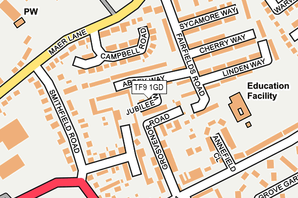 TF9 1GD map - OS OpenMap – Local (Ordnance Survey) TF9 1GD map - OS OpenMap – Local (Ordnance Survey)