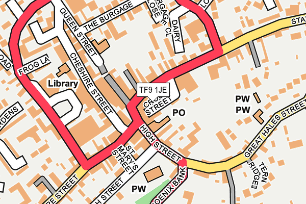 TF9 1JE map - OS OpenMap – Local (Ordnance Survey) TF9 1JE map - OS OpenMap – Local (Ordnance Survey)
