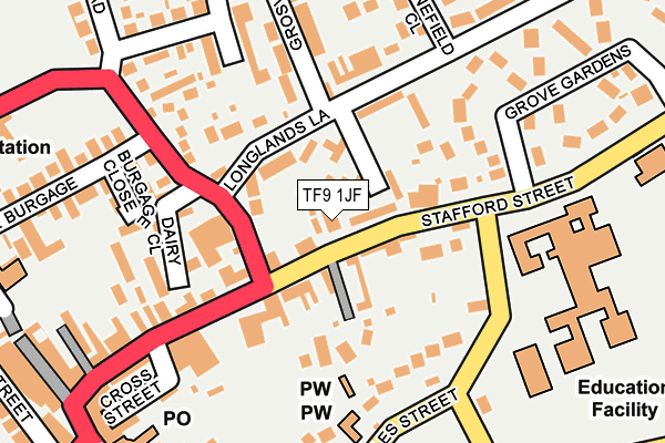 TF9 1JF map - OS OpenMap – Local (Ordnance Survey) TF9 1JF map - OS OpenMap – Local (Ordnance Survey)