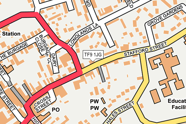 TF9 1JG map - OS OpenMap – Local (Ordnance Survey) TF9 1JG map - OS OpenMap – Local (Ordnance Survey)