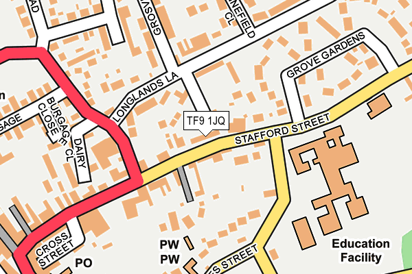 TF9 1JQ map - OS OpenMap – Local (Ordnance Survey) TF9 1JQ map - OS OpenMap – Local (Ordnance Survey)