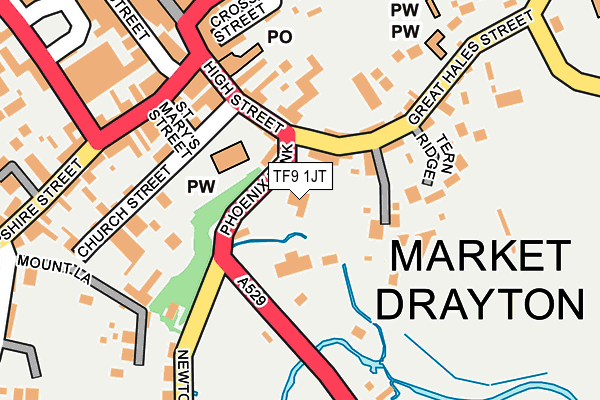 TF9 1JT map - OS OpenMap – Local (Ordnance Survey) TF9 1JT map - OS OpenMap – Local (Ordnance Survey)
