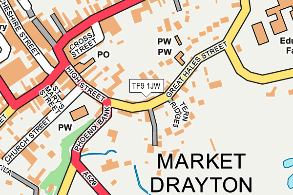 TF9 1JW map - OS OpenMap – Local (Ordnance Survey)