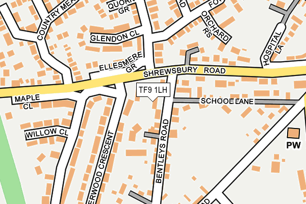TF9 1LH map - OS OpenMap – Local (Ordnance Survey) TF9 1LH map - OS OpenMap – Local (Ordnance Survey)