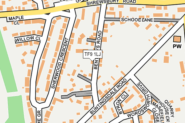 TF9 1LJ map - OS OpenMap – Local (Ordnance Survey) TF9 1LJ map - OS OpenMap – Local (Ordnance Survey)
