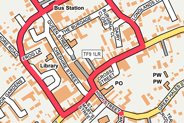TF9 1LR map - OS OpenMap – Local (Ordnance Survey) TF9 1LR map - OS OpenMap – Local (Ordnance Survey)