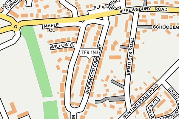 TF9 1NJ map - OS OpenMap – Local (Ordnance Survey) TF9 1NJ map - OS OpenMap – Local (Ordnance Survey)