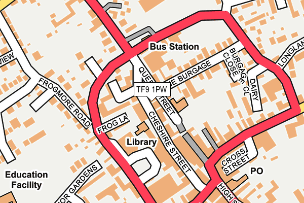 TF9 1PW map - OS OpenMap – Local (Ordnance Survey) TF9 1PW map - OS OpenMap – Local (Ordnance Survey)