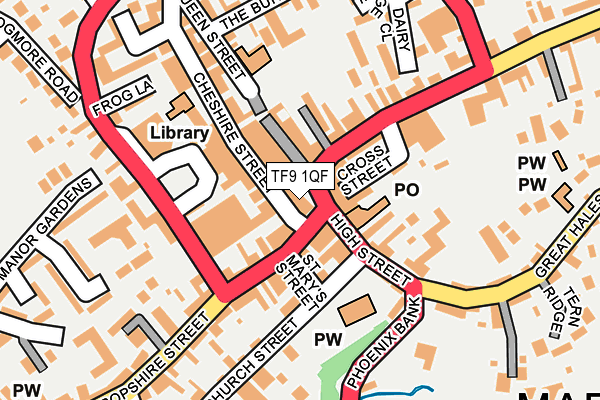 TF9 1QF map - OS OpenMap – Local (Ordnance Survey) TF9 1QF map - OS OpenMap – Local (Ordnance Survey)