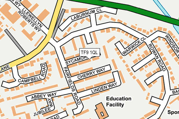 TF9 1QL map - OS OpenMap – Local (Ordnance Survey) TF9 1QL map - OS OpenMap – Local (Ordnance Survey)