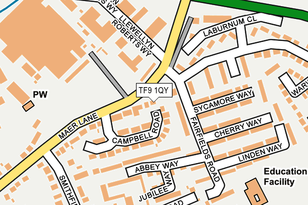 TF9 1QY map - OS OpenMap – Local (Ordnance Survey) TF9 1QY map - OS OpenMap – Local (Ordnance Survey)