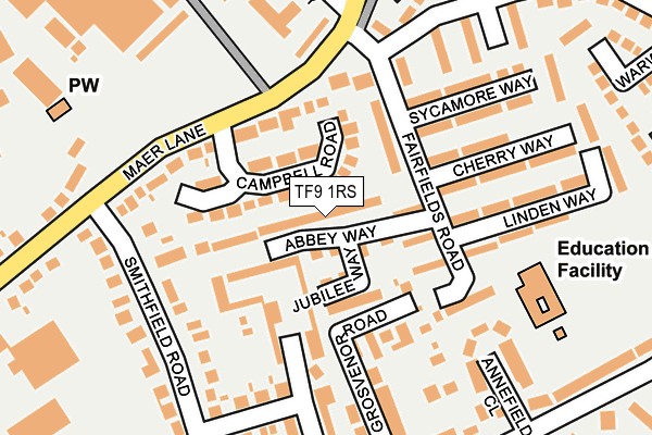 TF9 1RS map - OS OpenMap – Local (Ordnance Survey) TF9 1RS map - OS OpenMap – Local (Ordnance Survey)