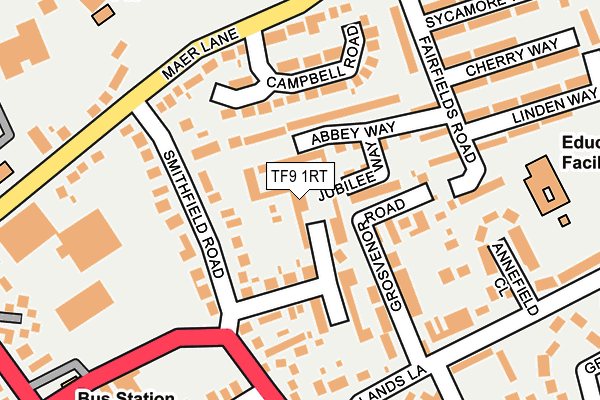TF9 1RT map - OS OpenMap – Local (Ordnance Survey) TF9 1RT map - OS OpenMap – Local (Ordnance Survey)