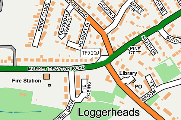 TF9 2QJ map - OS OpenMap – Local (Ordnance Survey) TF9 2QJ map - OS OpenMap – Local (Ordnance Survey)