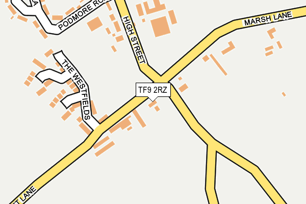 TF9 2RZ map - OS OpenMap – Local (Ordnance Survey) TF9 2RZ map - OS OpenMap – Local (Ordnance Survey)