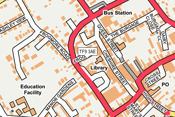 TF9 3AE map - OS OpenMap – Local (Ordnance Survey) TF9 3AE map - OS OpenMap – Local (Ordnance Survey)