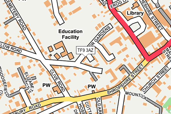 TF9 3AZ map - OS OpenMap – Local (Ordnance Survey) TF9 3AZ map - OS OpenMap – Local (Ordnance Survey)