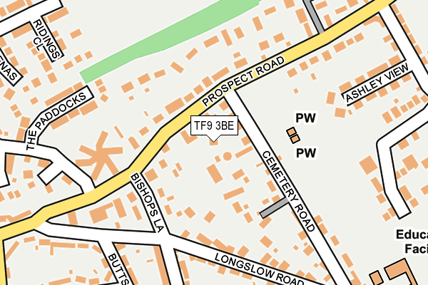 TF9 3BE map - OS OpenMap – Local (Ordnance Survey) TF9 3BE map - OS OpenMap – Local (Ordnance Survey)