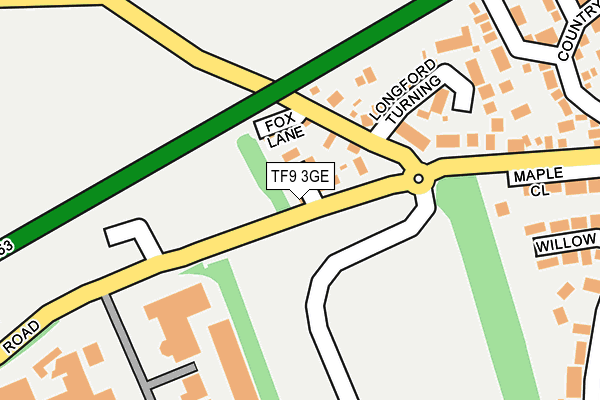 TF9 3GE map - OS OpenMap – Local (Ordnance Survey) TF9 3GE map - OS OpenMap – Local (Ordnance Survey)