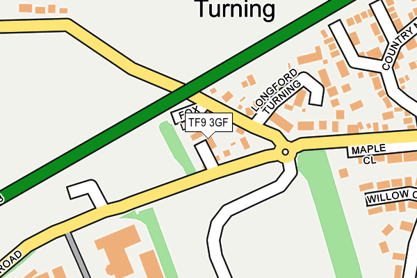 TF9 3GF map - OS OpenMap – Local (Ordnance Survey) TF9 3GF map - OS OpenMap – Local (Ordnance Survey)
