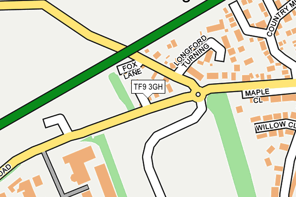 TF9 3GH map - OS OpenMap – Local (Ordnance Survey) TF9 3GH map - OS OpenMap – Local (Ordnance Survey)