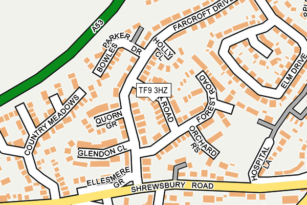 TF9 3HZ map - OS OpenMap – Local (Ordnance Survey) TF9 3HZ map - OS OpenMap – Local (Ordnance Survey)
