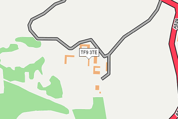 TF9 3TE map - OS OpenMap – Local (Ordnance Survey) TF9 3TE map - OS OpenMap – Local (Ordnance Survey)
