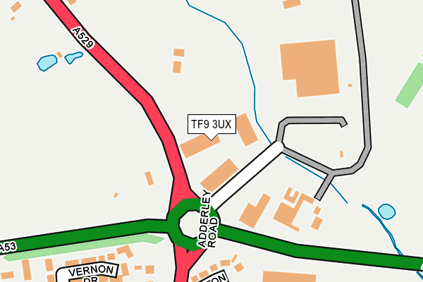 TF9 3UX map - OS OpenMap – Local (Ordnance Survey) TF9 3UX map - OS OpenMap – Local (Ordnance Survey)