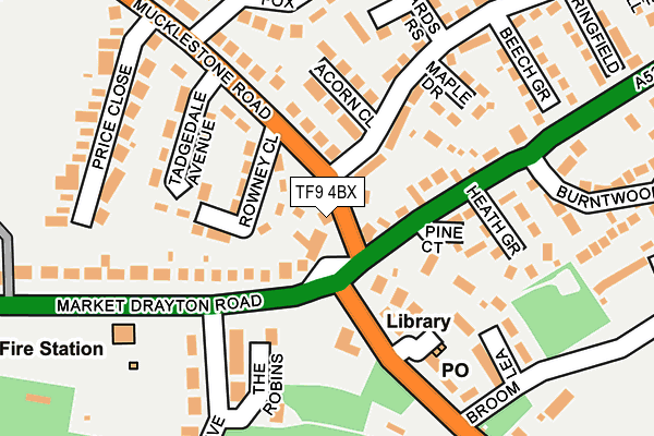 TF9 4BX map - OS OpenMap – Local (Ordnance Survey) TF9 4BX map - OS OpenMap – Local (Ordnance Survey)