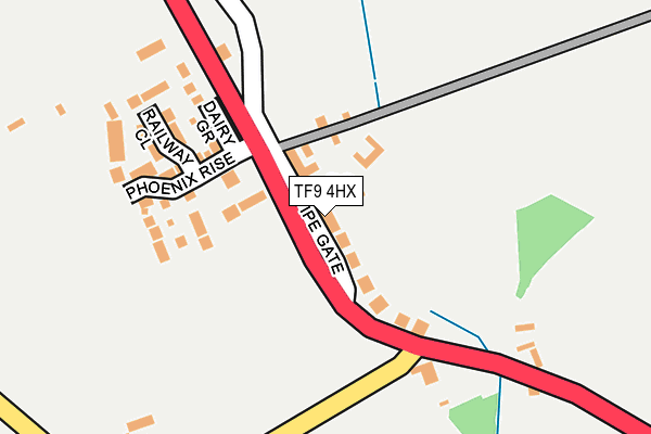 TF9 4HX map - OS OpenMap – Local (Ordnance Survey) TF9 4HX map - OS OpenMap – Local (Ordnance Survey)