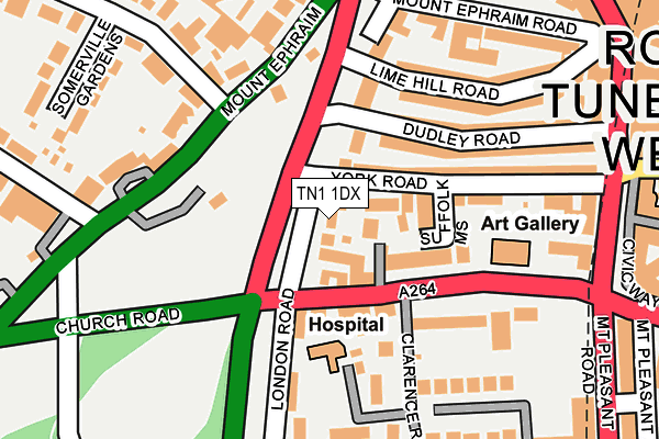 TN1 1DX map - OS OpenMap – Local (Ordnance Survey) TN1 1DX map - OS OpenMap – Local (Ordnance Survey)
