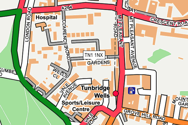 TN1 1NX map - OS OpenMap – Local (Ordnance Survey) TN1 1NX map - OS OpenMap – Local (Ordnance Survey)