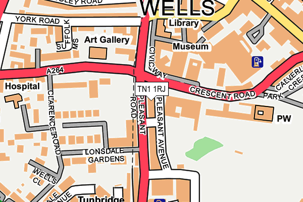 TN1 1RJ map - OS OpenMap – Local (Ordnance Survey)