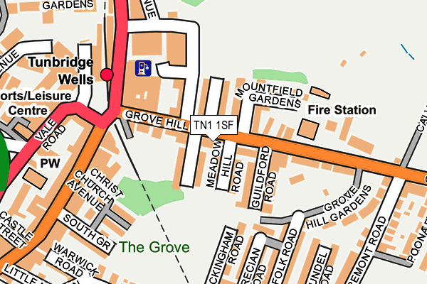 TN1 1SF map - OS OpenMap – Local (Ordnance Survey) TN1 1SF map - OS OpenMap – Local (Ordnance Survey)