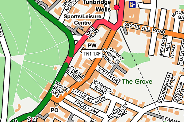 TN1 1XF map - OS OpenMap – Local (Ordnance Survey) TN1 1XF map - OS OpenMap – Local (Ordnance Survey)