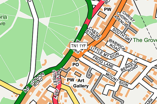 TN1 1YF map - OS OpenMap – Local (Ordnance Survey) TN1 1YF map - OS OpenMap – Local (Ordnance Survey)