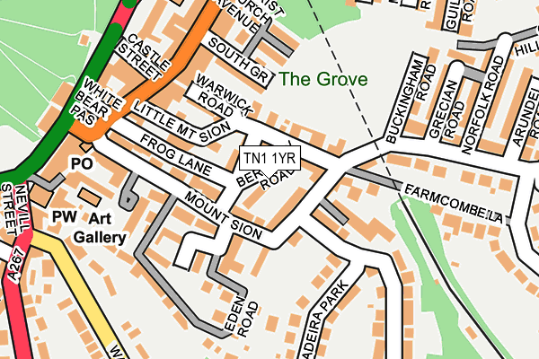 TN1 1YR map - OS OpenMap – Local (Ordnance Survey) TN1 1YR map - OS OpenMap – Local (Ordnance Survey)