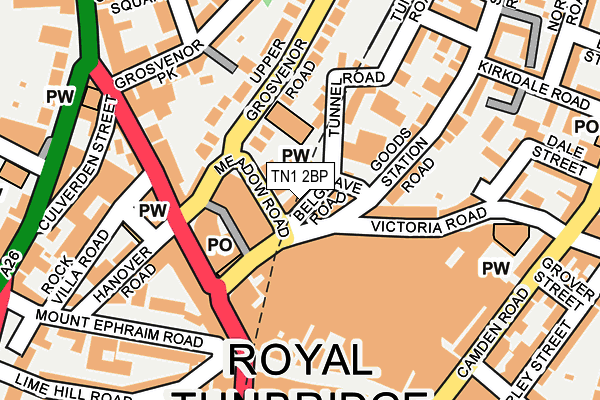 TN1 2BP map - OS OpenMap – Local (Ordnance Survey) TN1 2BP map - OS OpenMap – Local (Ordnance Survey)