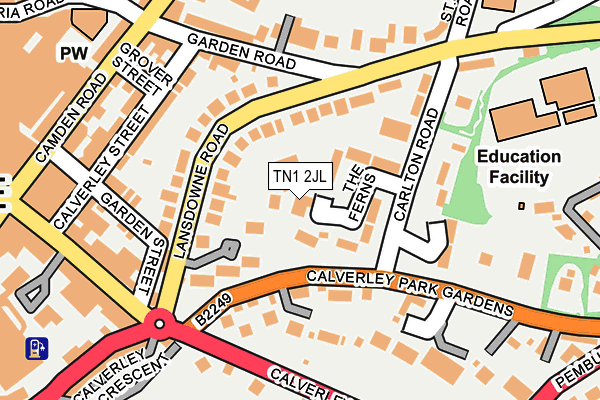 TN1 2JL map - OS OpenMap – Local (Ordnance Survey) TN1 2JL map - OS OpenMap – Local (Ordnance Survey)