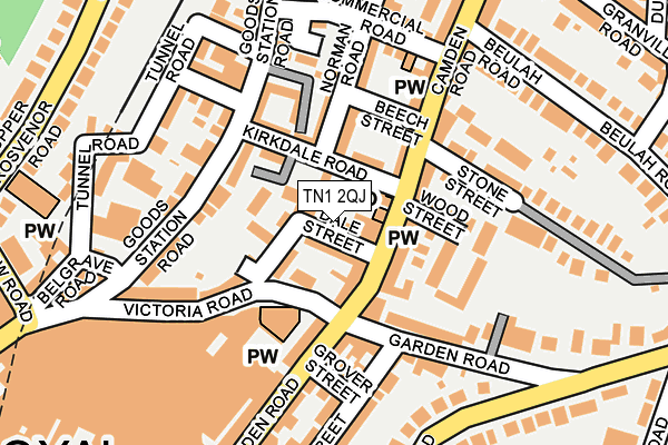TN1 2QJ map - OS OpenMap – Local (Ordnance Survey) TN1 2QJ map - OS OpenMap – Local (Ordnance Survey)