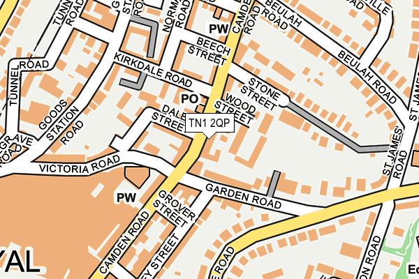 TN1 2QP map - OS OpenMap – Local (Ordnance Survey) TN1 2QP map - OS OpenMap – Local (Ordnance Survey)