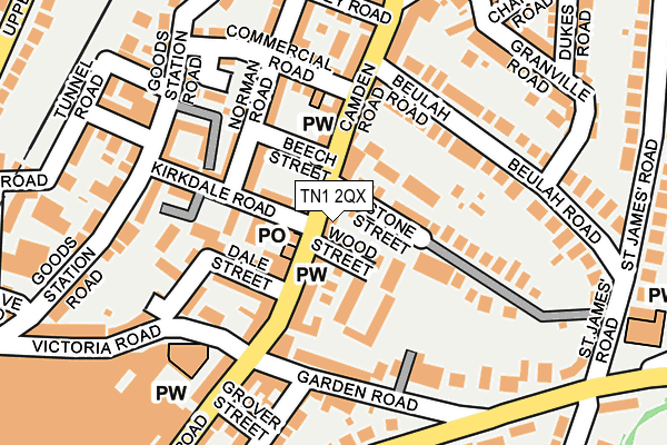 TN1 2QX map - OS OpenMap – Local (Ordnance Survey) TN1 2QX map - OS OpenMap – Local (Ordnance Survey)