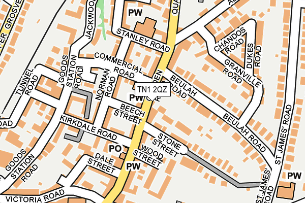 TN1 2QZ map - OS OpenMap – Local (Ordnance Survey) TN1 2QZ map - OS OpenMap – Local (Ordnance Survey)