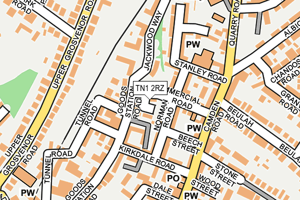 TN1 2RZ map - OS OpenMap – Local (Ordnance Survey) TN1 2RZ map - OS OpenMap – Local (Ordnance Survey)
