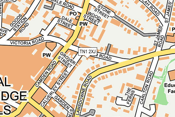 TN1 2XJ map - OS OpenMap – Local (Ordnance Survey) TN1 2XJ map - OS OpenMap – Local (Ordnance Survey)